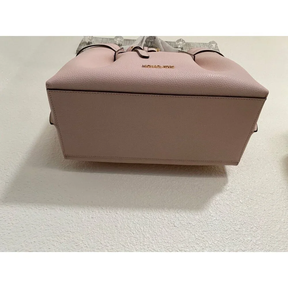 NWT Michael Kors Emilia Large East West Tote Bag Powder Blush Leather $558